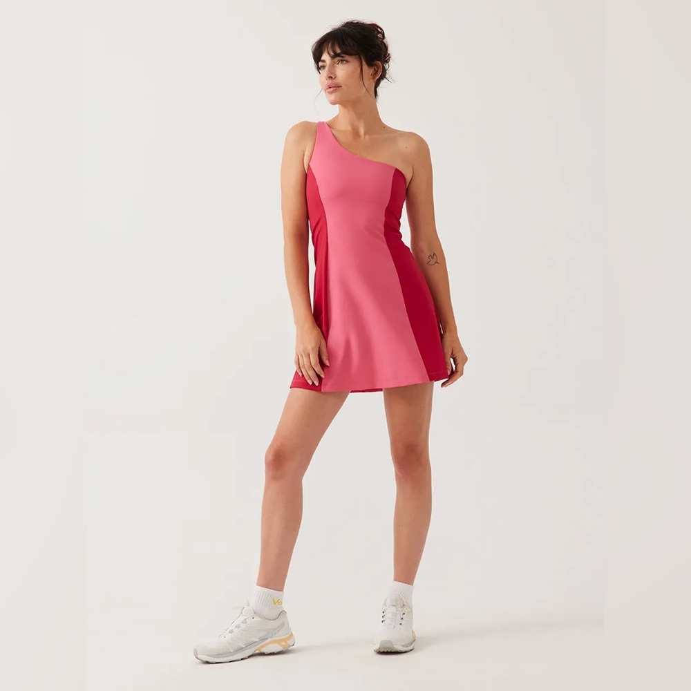 NWOT Outdoor Voices One Shouler Dress Azalea/Ruby size Small